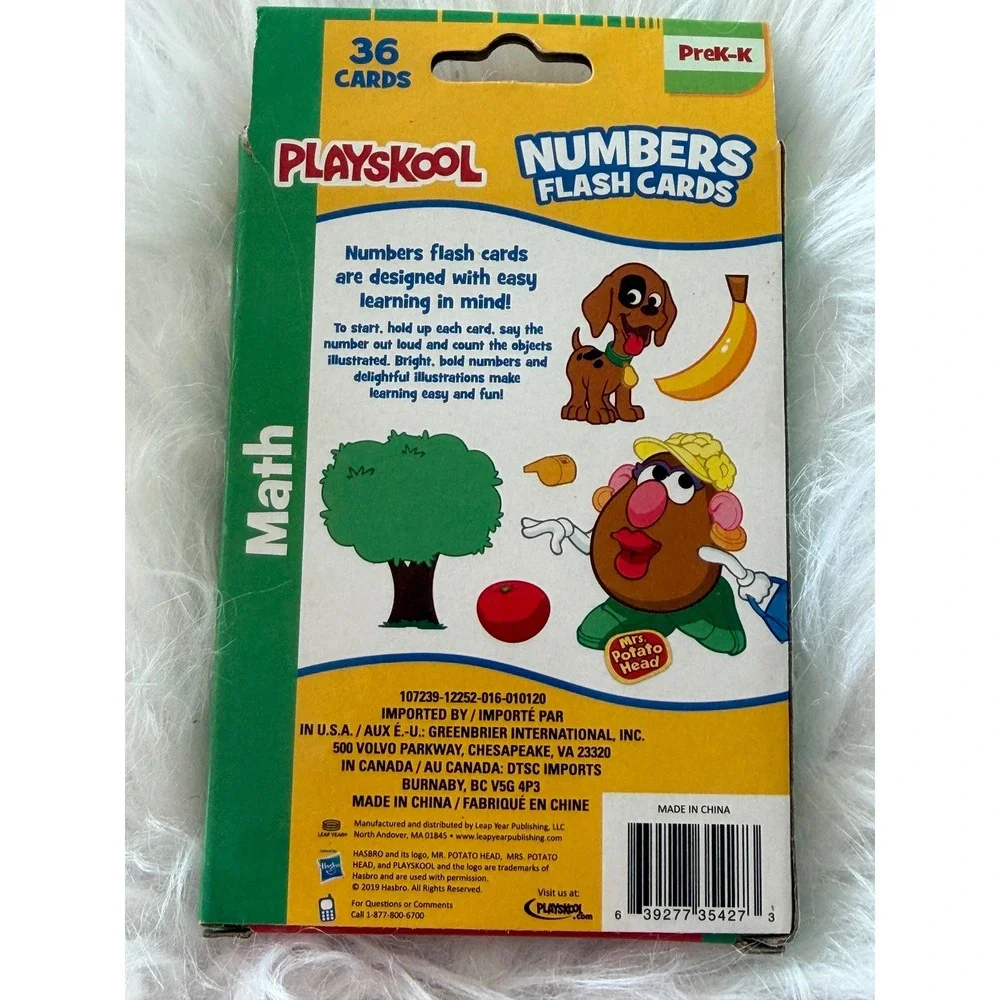 Playskool Mrs Potato Head Numbers Flash Cards 36 Count PreK-K Math Learning Toy